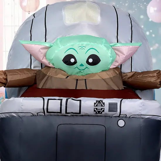 Adults Star Wars Grogu Inflatable Pram Costume, Baby Yoda Floating Pod Outfit {6}