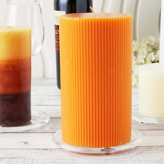 Glass Pillar Candle Holder Plates (5 Inches, 12 Pack) Clear {3}