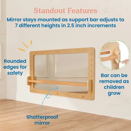 Wall-Mounted Coordination Mirror, Balance Mirror Natural {5}