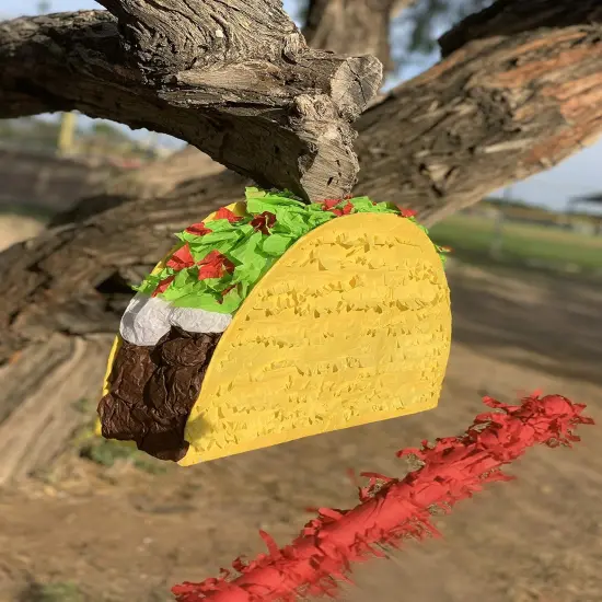 Taco Tuesday Pi&ntilde;ata (Small Stick Included) 17"x 11"x3" Perfect for Taco Bout Parties, Decorations, Birthday pi&ntilde;ata, Fiesta Theme Celebration, Mexican Bash {5}