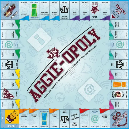 Late For The Sky: Aggie-Opoly - Texas A&M University Themed Family Board Game, Opoly-Style, Traditional Play Or 1 Hr Version, Ages 8+, 2-5 Players {4}