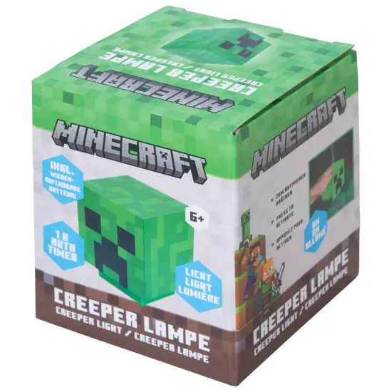 Minecraft: LED Night Lamp - Creeper - 4" Green Pixel Cube Night Light, Illuminates Up To 10hrs, USB Charging, Game Themed Design Decor, Licensed {5}
