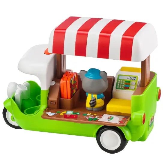 Timber Tots: Food Truck - 6pc Mobile Vehicle Shop & Character Playset, Racoon Animal Figurine, Adjustable Pop-Up Roof, Nature Toy, Kids-Toddlers 18Mo+ {6}