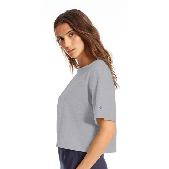 Champion&reg; Ladies Cropped Heritage T Shirt OXFORD GRAY {6}