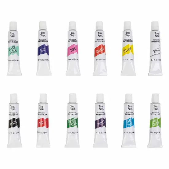 Brea Reese: Professional Watercolor Paint Set - Bright Colors - 12 Tubes - Highly Pigmented, Matte Finish, Acid-Free, Non-Toxic, Adult Art Supplies {4}