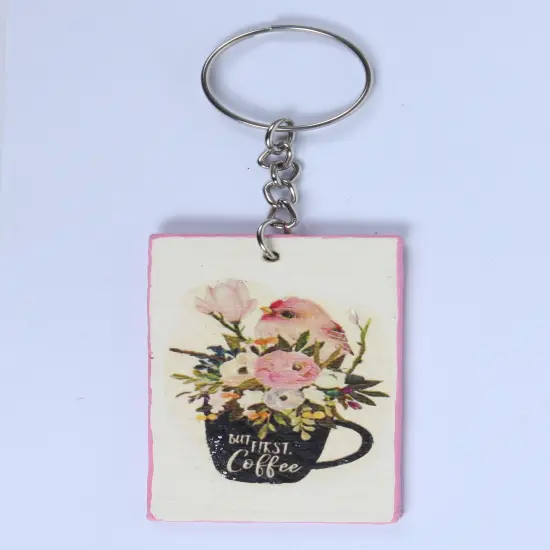 Little Birdie Customizable Canvas Keychain MDF 4/Pkg-1.5"X3" {4}