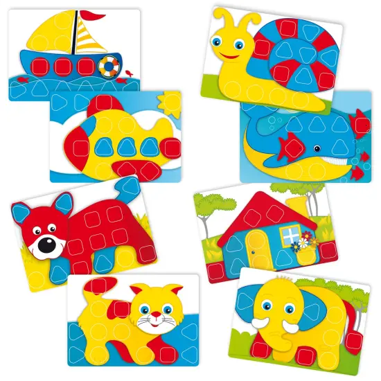 Quercetti: Fantacolor Baby - 33pc Button Color Matching Game, 3D Mosaic Pegboard Image Toy, STEM Preschool Learn & Play Activity, Toddler-Kids 18mo+ {3}