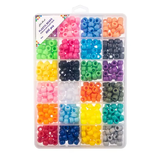 John Bead 600-Piece Assorted Plastic Alphabet Pony Beads Jewelry Making Beads Box {4}