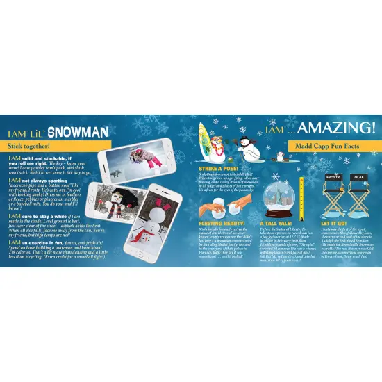 Madd Capp: I Am Lil' Snowman - 100 Piece Puzzle - Kids Winter Character-Shaped Jigsaw, 23x33" Size, Poster Reference, Educational Fun Fact Booklet {6}