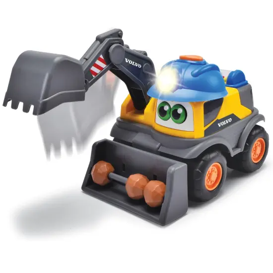 Dickie Toys: ABC Volvo Danny Digger - Yellow & Blue - Light Up & 5 Sounds, 10" Motorized Vehicle Toy, Construction Excavator, Licensed, Kids Ages 3+ {5}