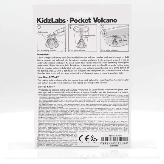 4M: KidzLabs: Pocket Volcano - Create Mini Tabletop Volcanic Eruptions, Baking Soda, Chemical Reactions Kit, STEM Science Activity Set, Kids Ages 5+ {6}