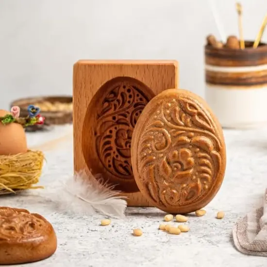Wooden Cookie Molds, Wooden Cookie Stamps for Baking, Easter Eggs Gift, Springerle Cookie Molds {1}