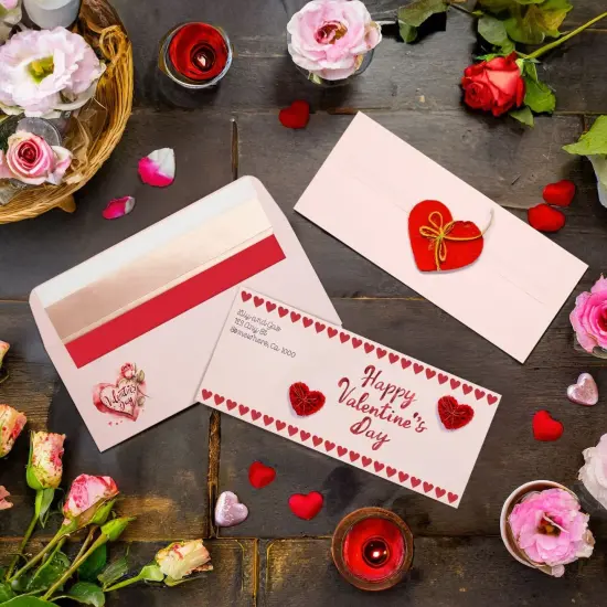 50-Pack #10 Blush Pink Envelopes with Metallic Rose Gold Foil Lining for Party Invitations, Mailing Business Letters, Invoices, Baby Showers, Weddings (4 1/8 x 9 1/2 in) {2}