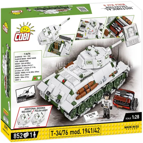 COBI Historical Collection WWII T-34/76 mod 1941/42 2-in-1 (PL/SOV) Tank {6}