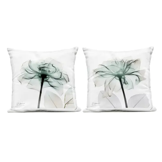 Stupell Industries Serene Emerald Rose 2pc Outdoor Printed Pillow Set design by Albert Koetsier, 18 x 7 x 18 {1}