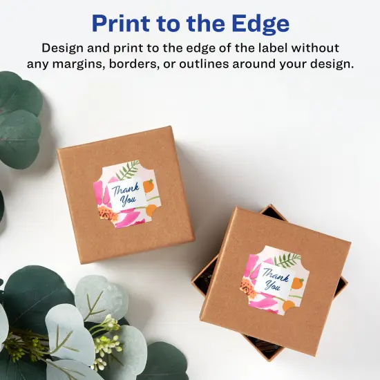 Avery Glossy White Square Scalloped Labels with Sure Feed, 1-5/8" x 1-5/8" {3}