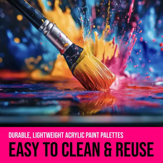 U.S. Art Supply 9.5" x 13.8" Clear Oval-Shaped Acrylic Painting Palette - Transparent Plastic Artist Paint Color Mixing Tray - Non-Stick, Easy Clean {5}