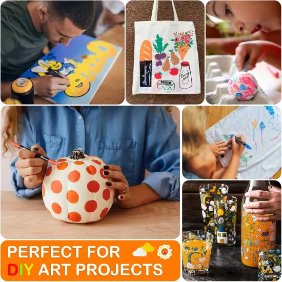 24 Colors Acrylic Paint Pens, Dual Tip Acrylic Paint Markers with Brush Tip and Fine Tip, Acrylic Pens for Rock Painting, Wood, Canvas, Stone, Glass, Ceramic,DIY Crafts Making Art Supplies {5}