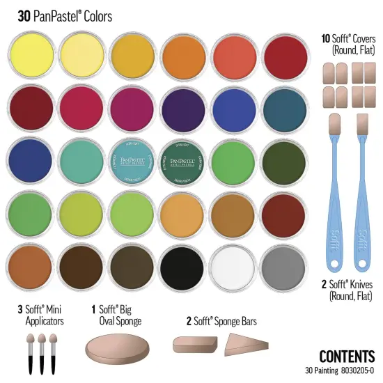 PanPastel Artists' Painting Pastels Set - Pure Colors, Set of 30 {1}