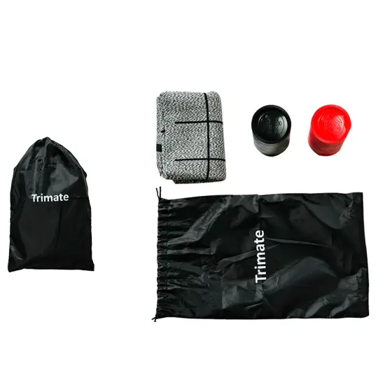 Trimate: 3-In-1 Giant Checkers & Tic Tac Toe - Jumbo 25.6" Square Rug, 2 Player Game Set, Indoor-Outdoor Family Fun, Portable & Easy To Set Up, Age 4+ {5}