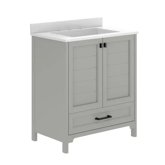 Merrick Lane Argos Single Sink Bathroom Vanity with Undermount Basin, Soft-Close Cabinet, Easy-Glide Drawer, and Carrara Marble Finish Countertop {8}