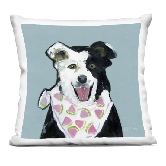 Stupell Industries Dog with Watermelon Bandana Decorative Printed Pillow design by Sally Swatland, 18 x 7 x 18 {1}