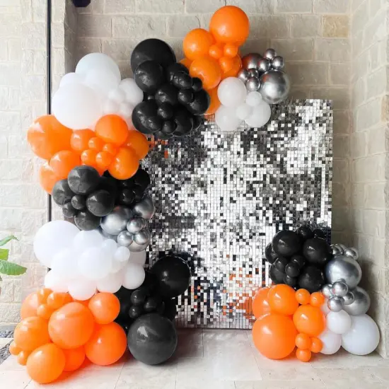 Orange and Black Balloons Arch Kit(Orange Black White) {3}