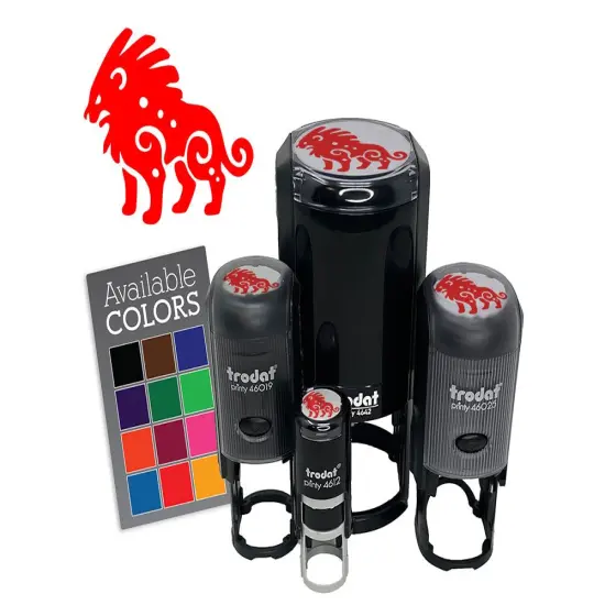 Tribal African Lion Big Cat King Self-Inking Rubber Stamp Crafting Planners Dry Pad {7}