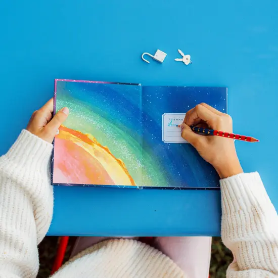 eeBoo: Space Journal - Includes Lock & Keys, 176 Lined Pages, Stetch & Take Notes, 6.25 x 5.5", Foil Cover Solar System-Themed Diary, Kids & Teens {6}