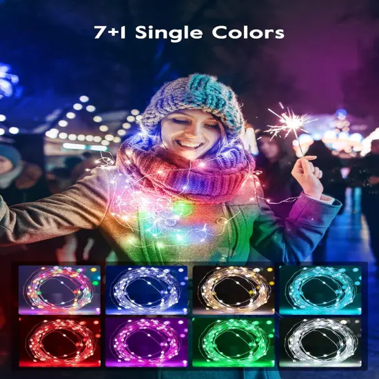 Fairy Lights Color Changing - 33FT 100 LED String Lights with Remote,11 Modes, USB Fairy Lights Indoor {4}