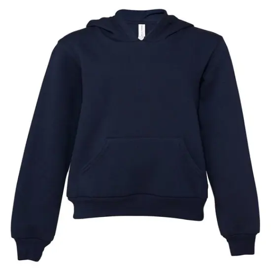 Bella + Canvas&reg; Youth Sponge Fleece Pullover Long Sleeve Hooded Sweatshirt NAVY {1}