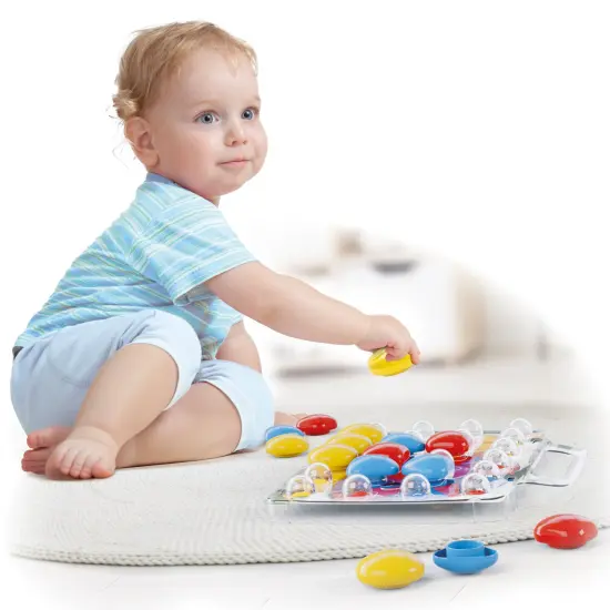 Quercetti: Fantacolor Baby - 33pc Button Color Matching Game, 3D Mosaic Pegboard Image Toy, STEM Preschool Learn & Play Activity, Toddler-Kids 18mo+ {6}