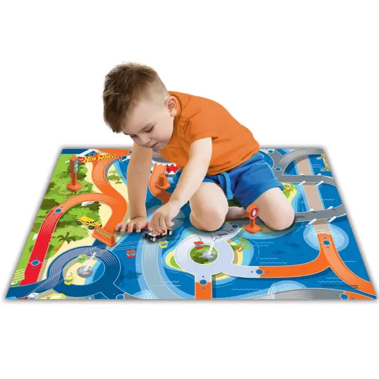 Imaginmat: Deluxe - Hot Wheels - Floor Playmat & Toy Car, 30.5 x 20.5", Character Vehicle & Road Accessories, Durable EVA Foam Mat, Licensed, Kids 3+ {5}