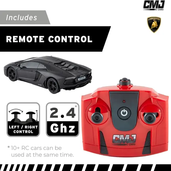 CMJ RC Cars: Lamborghini LP700-4 - Black - 1:24 Scale, Remote Control Radio Vehicle, 2.4 Ghz, LED Headlights, Indoor-Outdoor Racing Toy, Licensed {5}