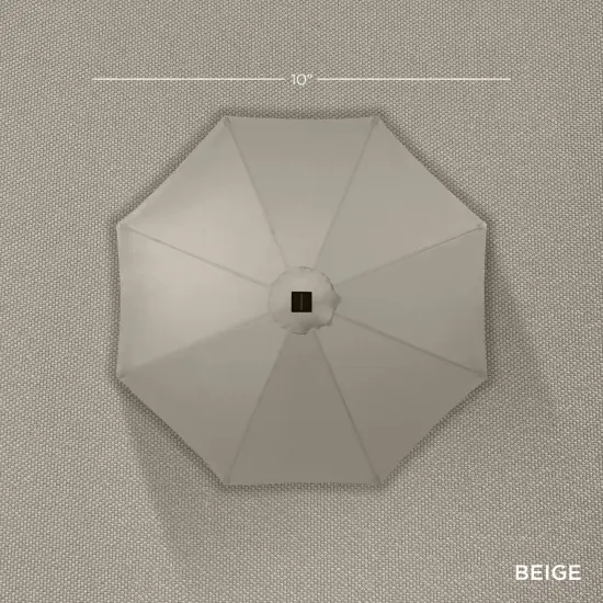 Best Choice Products 10ft Solar LED Lighted Patio Umbrella w/ Tilt Adjustment, UV-Resistant Fabric Beige {4}