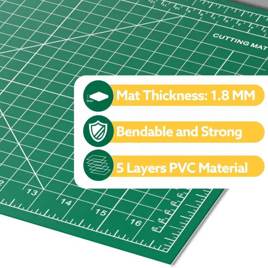 5 Packs Self Healing Cutting Mat 12" x 18" Rotary Cutting Sewing Mat A3, 5-Ply Cutting Board for Crafting, Sewing, Scrapbooking, Quilting and Precision Cutting {4}