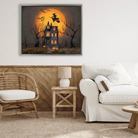 Stupell Industries Haunted Night Mansion Floating Frame, design by Nicole Tamarin {2}