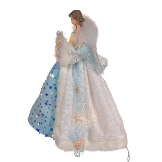 Kurt Adler 14-Inch UL 10-Light Coastal Beach Angel Tree Topper {3}