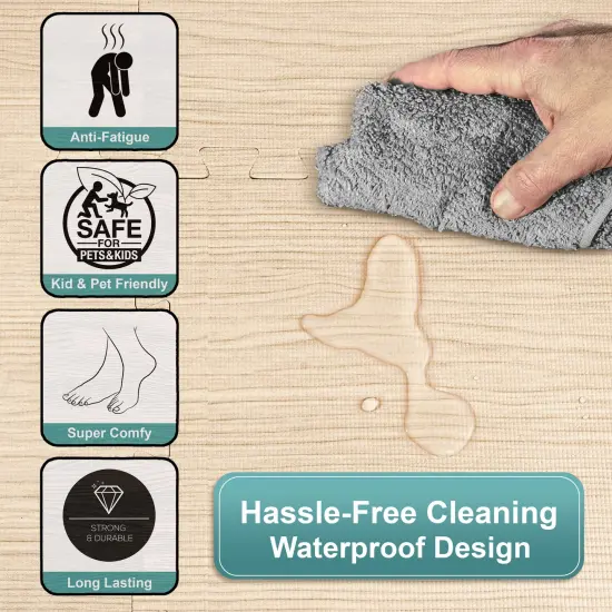 Sorbus 48Sq. Ft. Wood Grain Floor Tiles Foam Mat {4}