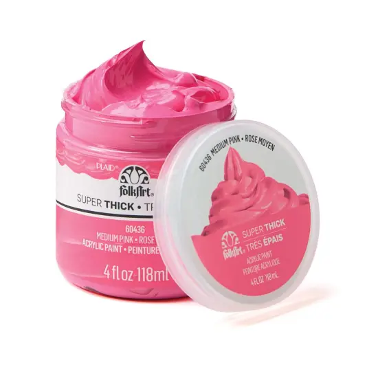 FolkArt Super Thick Acrylic Paint Medium Pink 4 oz {3}