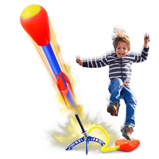 Lanard Chalkie: Chalk Rocket - Outdoor Play Flying Art Toy, 2 Foam Chalk Rockets, Stomp Pad Launcher, 50 Explosive Launches, Washable & Safe, Kids 6+ {5}