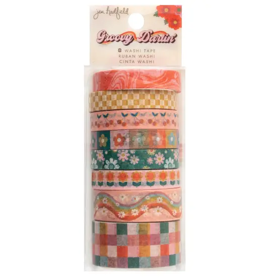 Jen Hadfield Groovy Darlin' Washi Tape-8 Pieces {1}