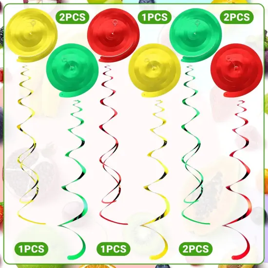 30 Pack Hey One Bear Fruit Birthday Party Decoration Dancing Fruit Hanging Swirls Vegetable Ceiling Streamer Summer Party Supplies {4}