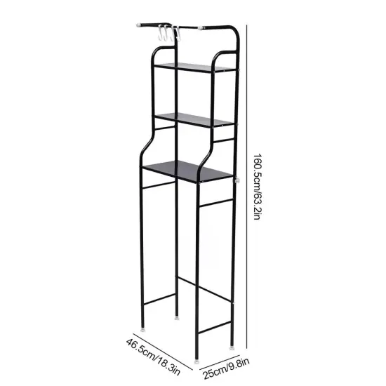 Over The Toilet Storage Rack 4-Tier Metal Bathroom Shelf Space Saver Organizer {3}