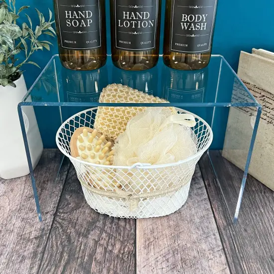 Plymor Clear Acrylic Rectangular Display Riser, 8" H x 12" W x 8" D (1/4" thick) {4}