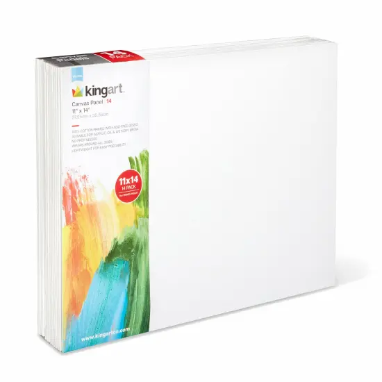 KINGART&reg; Canvas Panels 11" x 14", 14-Pack {6}