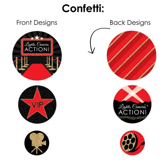 Big Dot of Happiness Red Carpet - Movie Night Party Decor and Confetti - Terrific Table Centerpiece Kit - Set of 30 {7}