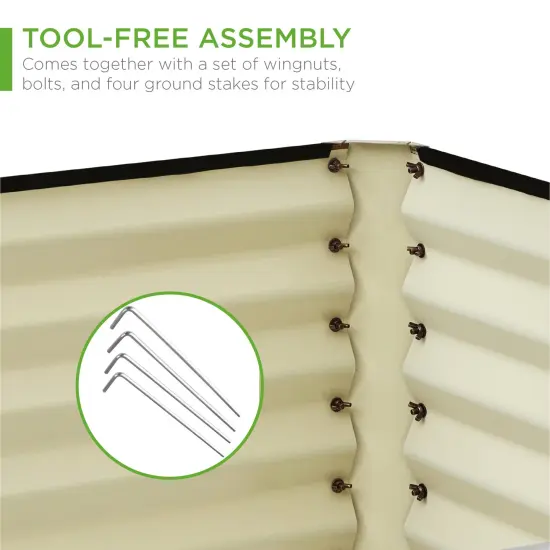 Best Choice Products 8x4x2ft Outdoor Metal Raised Garden Bed, Planter Box for Vegetables, Flowers, Herbs Wood Grain {4}