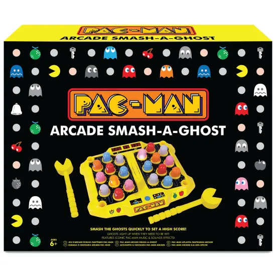 Pac-Man: Arcade Smash-A-Ghost - Premium Series, Lights & Sounds Tabletop Game, LED Scoreboard, 4 Game Modes, Licensed, Adults & Kids 6+, 1-2 Players {1}