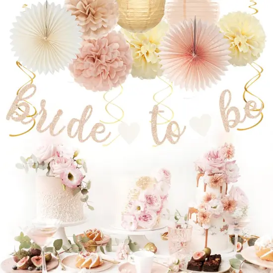 36pcs Bride To Be Banner,Bachelorette Paper Lanterns,Wedding Streamers Garland {5}